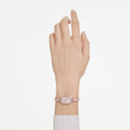 Swarovski Dextera bangle watch Swiss Made, Metal bracelet, Gold tone, Champagne gold-tone finish