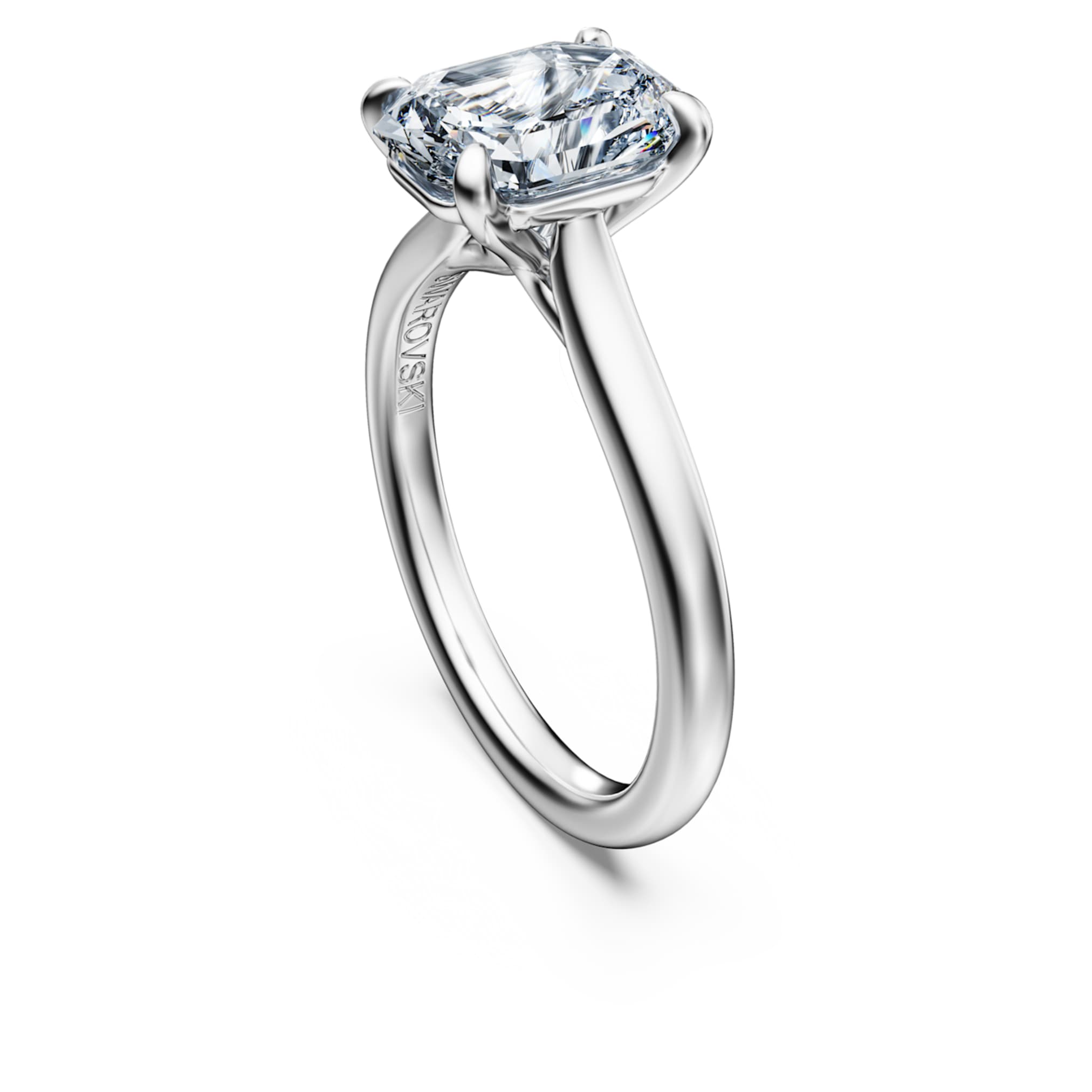 Swarovski Eternity solitaire ring Lab-grown diamonds 2.0 ct tw, Octagon shape, 14K white gold