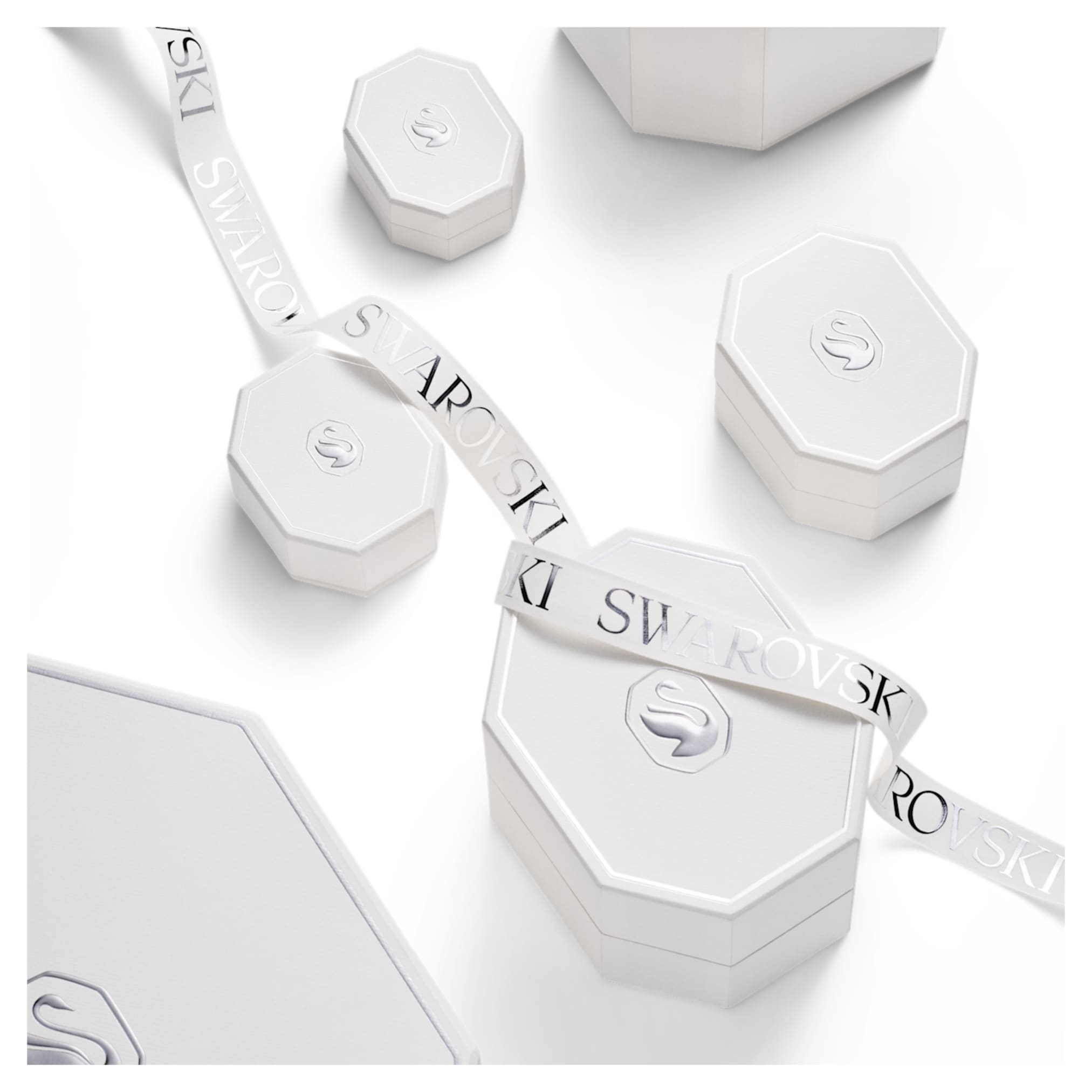 Swarovski Galaxy bypass ring Lab-grown diamonds 1.25 ct tw, Mixed shapes, 14K white gold