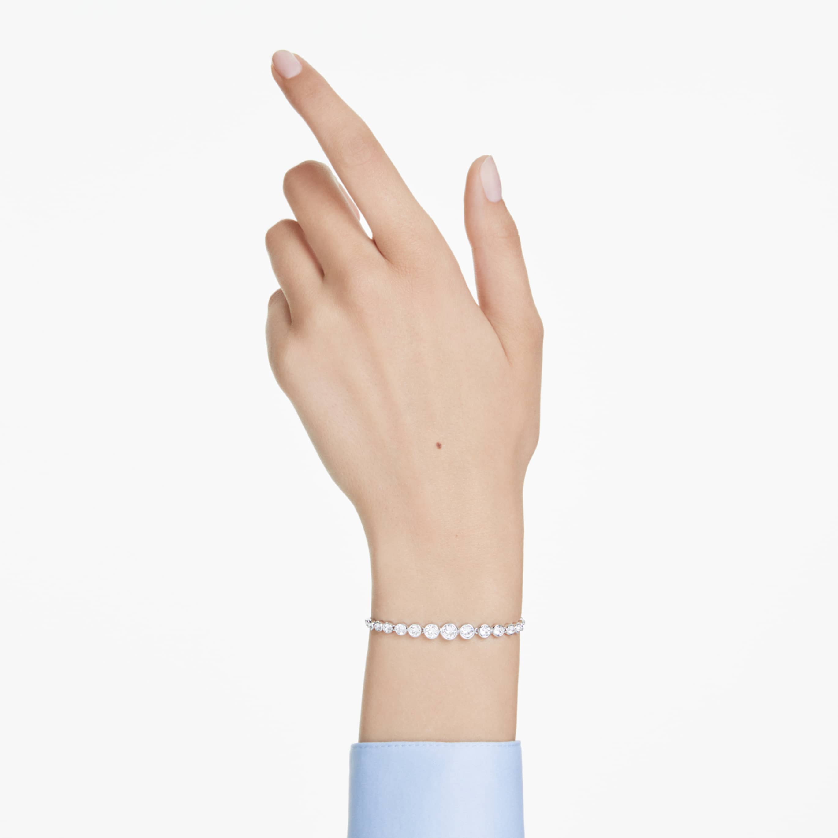 Swarovski Imber bracelet Mixed round cuts, Pink, 18K rose gold finish