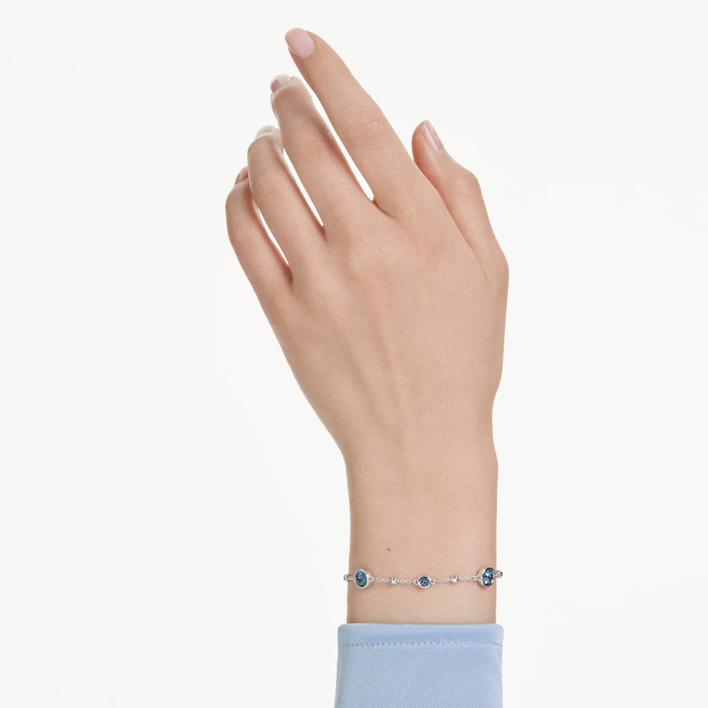 Swarovski Imber bracelet Round cut, White, Rhodium plated