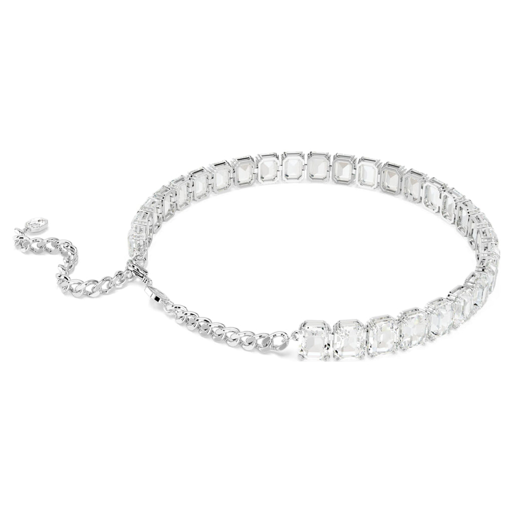 Swarovski Millenia choker Octagon cut, White, Rhodium plated