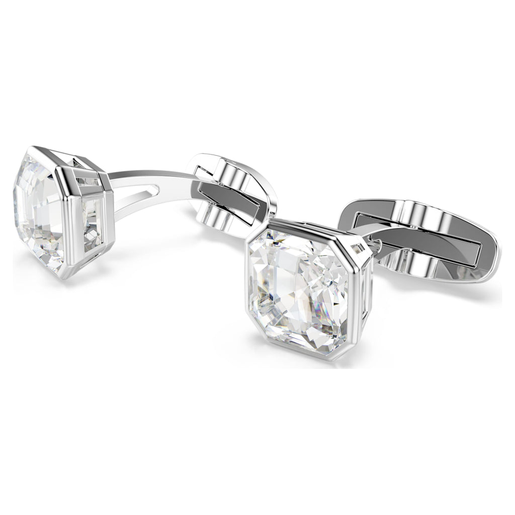 Swarovski Millenia cufflinks Octagon cut, White, Rhodium plated