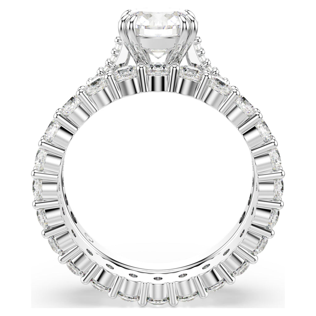 Swarovski Stilla ring Set (2), Round cut, White, Rhodium plated