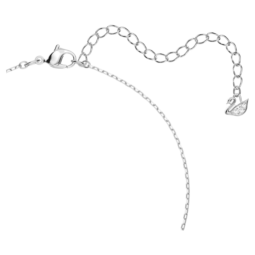 Swarovski Swan necklace Dancing swan, Blue, Rhodium plated