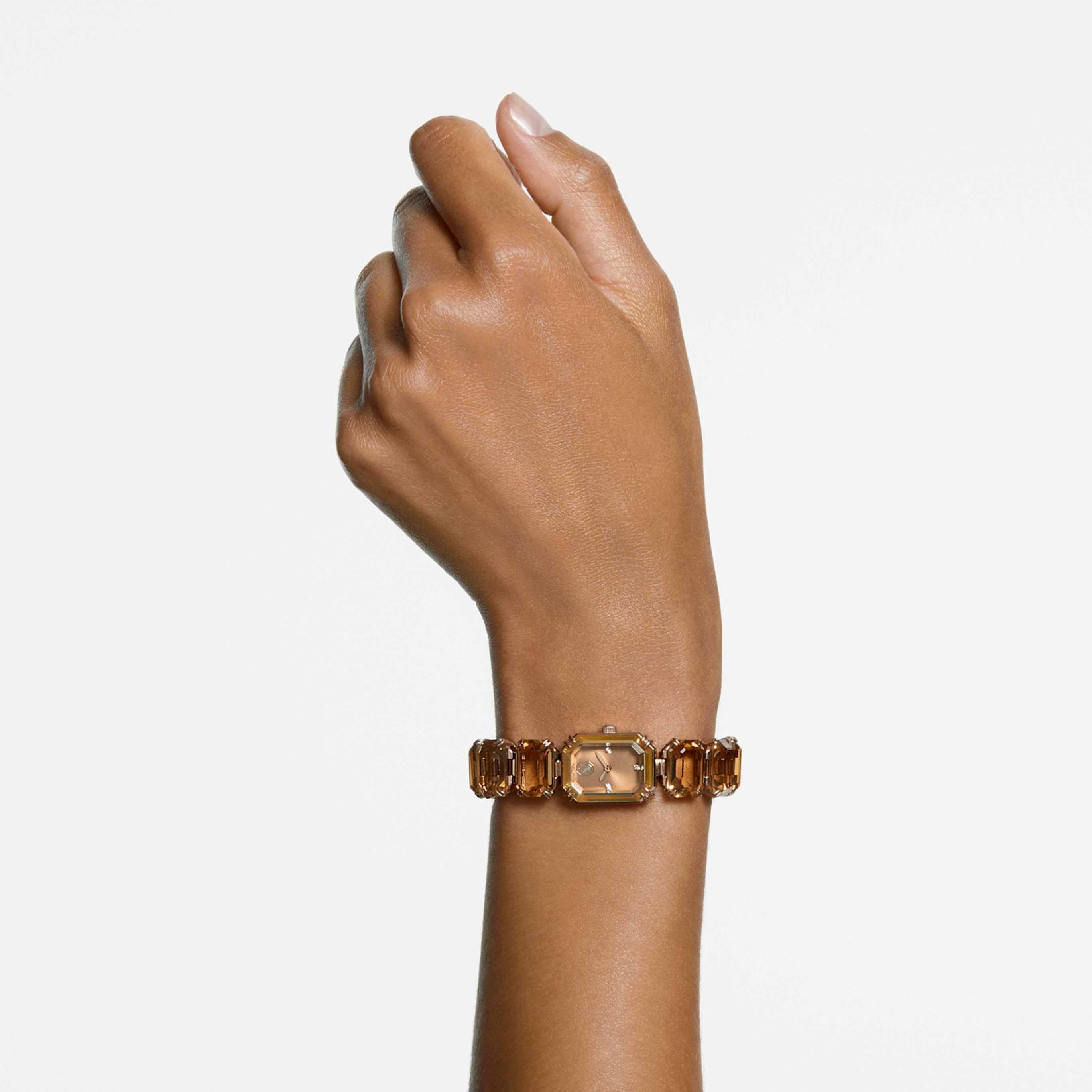 Swarovski Watch Octagon cut bracelet, Pink, Rose gold-tone finish