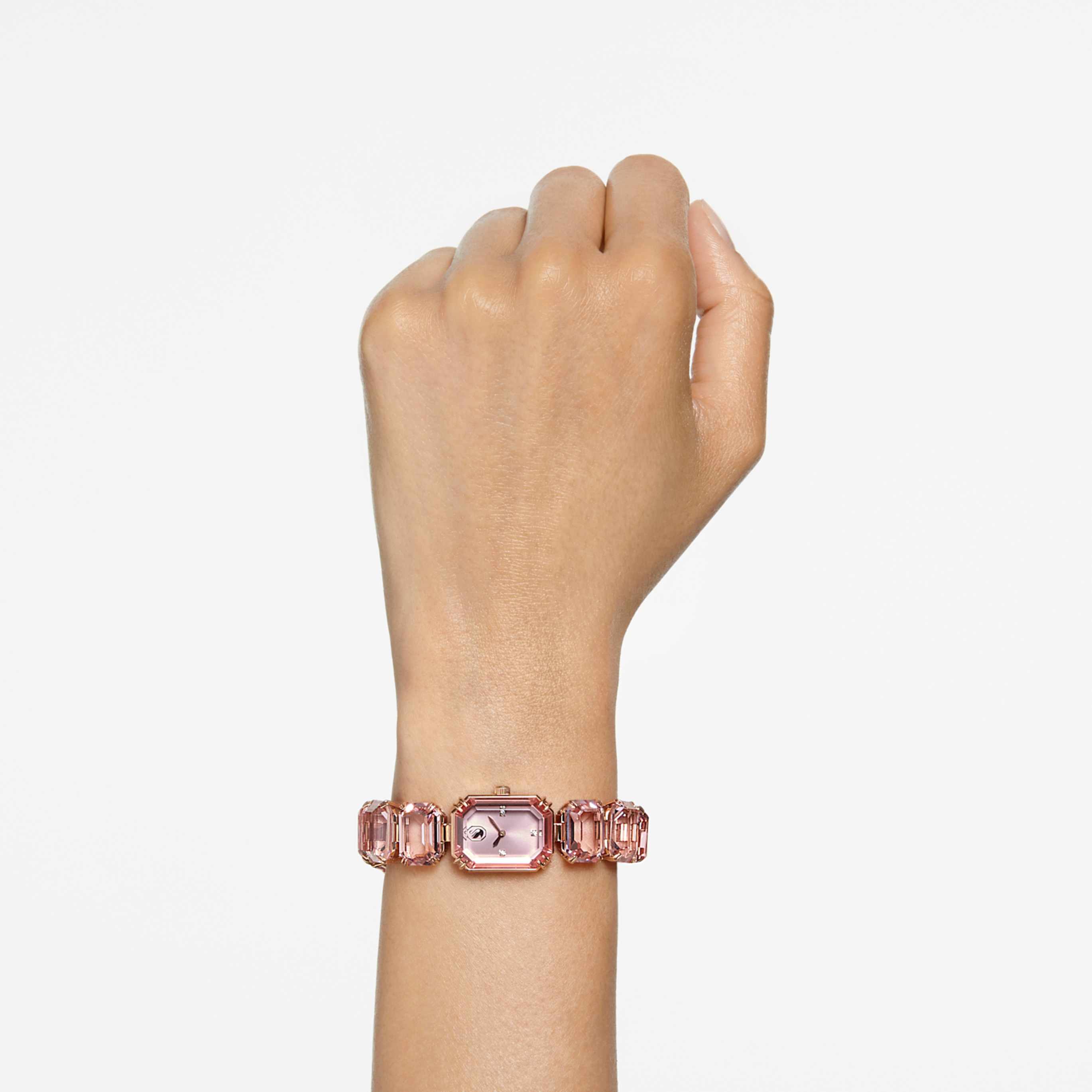 Swarovski Watch Octagon cut bracelet, Brown, Champagne gold-tone finish