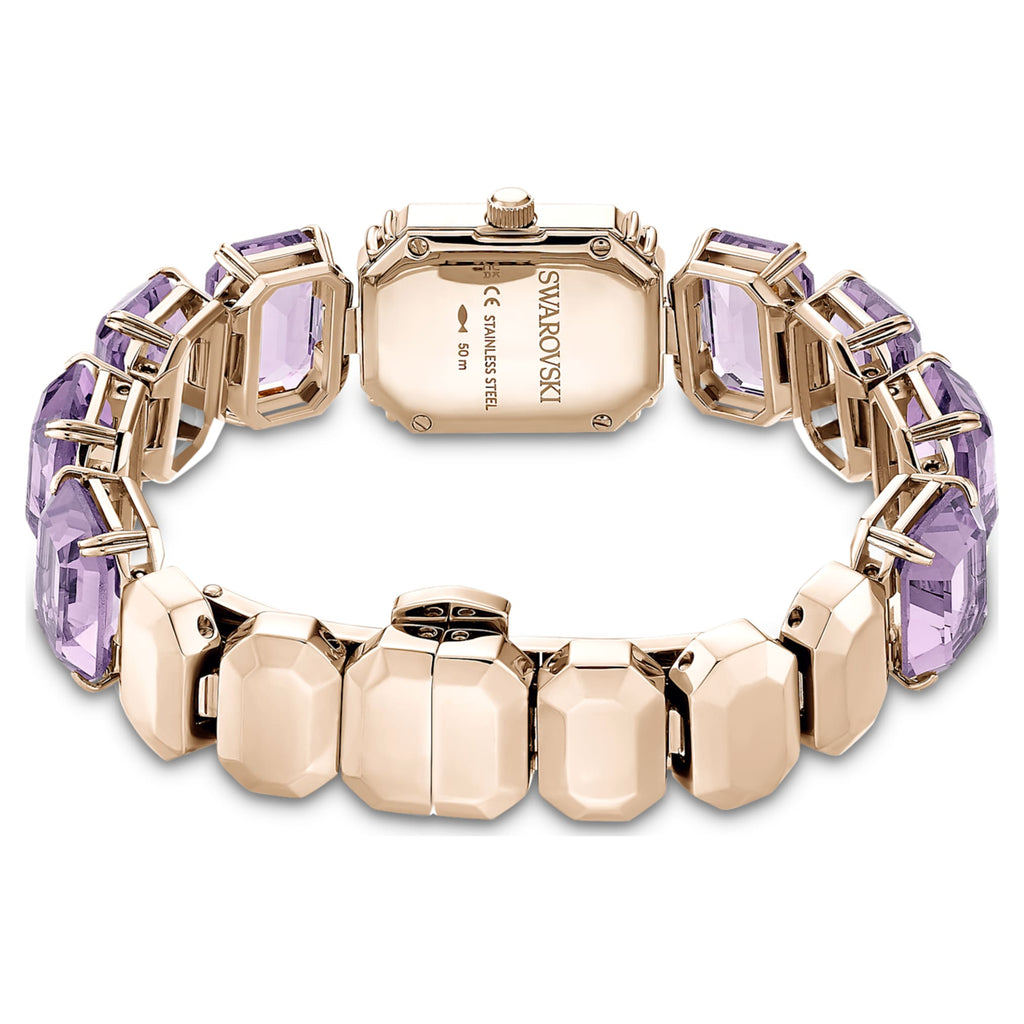 Swarovski Watch Octagon cut bracelet, Purple, Champagne gold-tone finish
